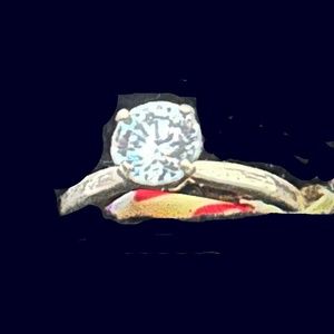 RING, SOLITAIRE CLEAR CUBIC ZIRCONIA, LADIES SZ 5 ½, WITH 4 PRONG SETTING SILVER